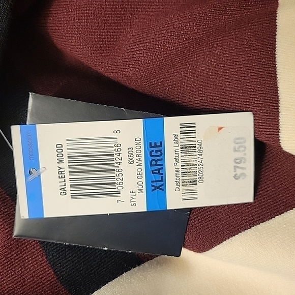 Vtg ALFANI Retro Space Age Mod Colorblock Sleeveless Sweater Size XL - Picture 8 of 9